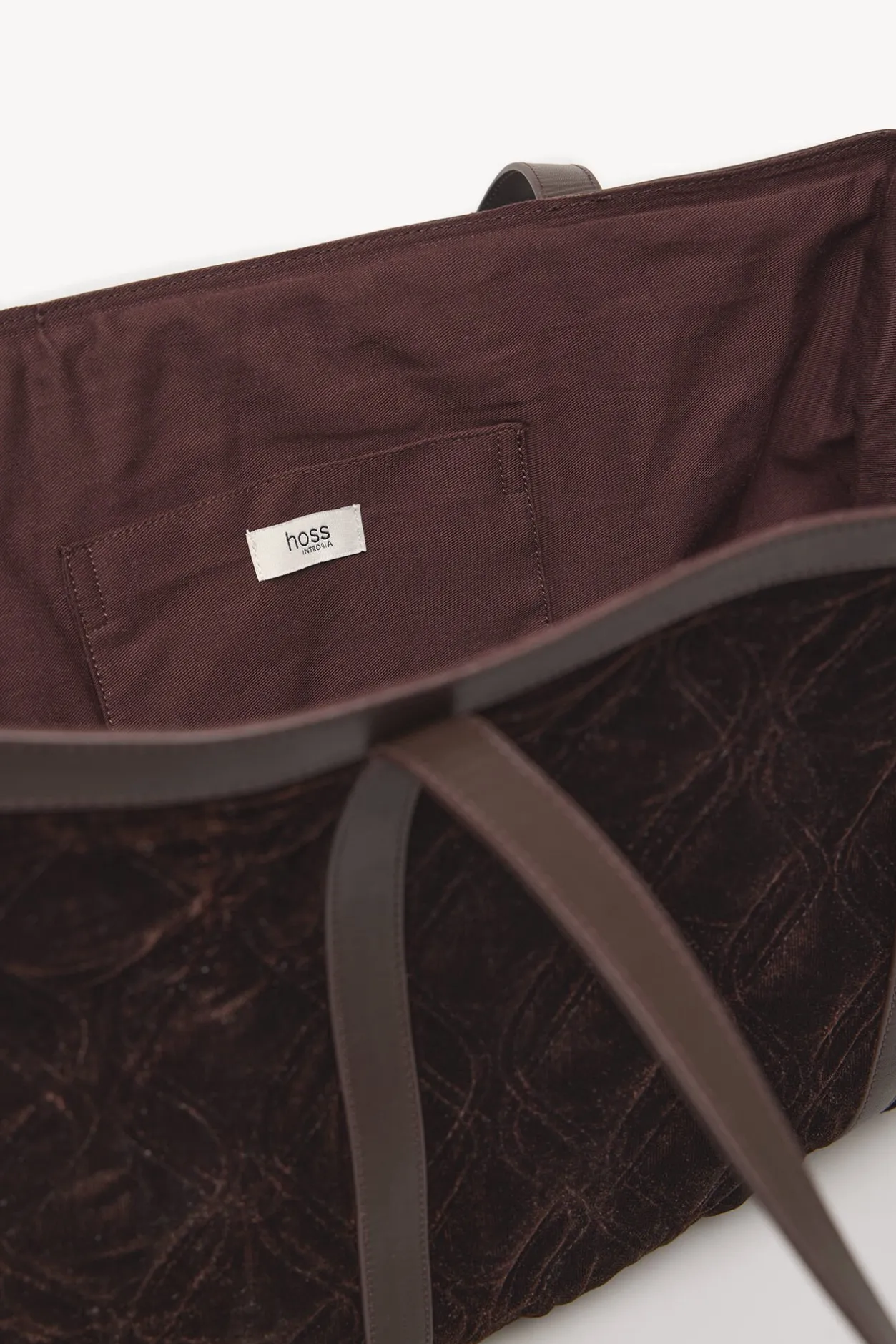 Hoss Intropia Neila. Bolso shopper de terciopelo Marron Clearance