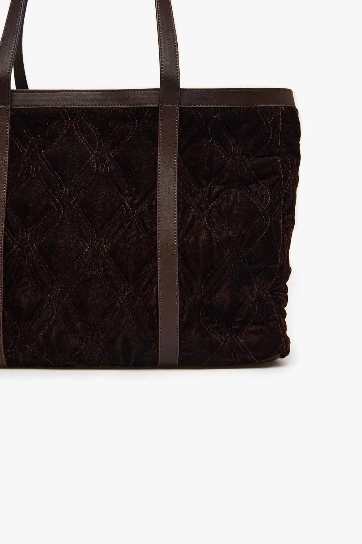 Hoss Intropia Neila. Bolso shopper de terciopelo Marron Clearance