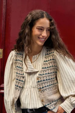 Hoss Intropia Nela. Chaleco tricot Estampado granate Discount