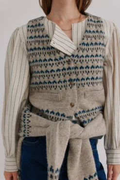 Hoss Intropia Nela. Chaleco tricot Estampado granate Discount