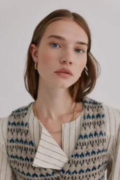 Hoss Intropia Nela. Chaleco tricot Estampado granate Discount