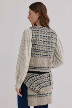 Hoss Intropia Nela. Chaleco tricot Estampado granate Discount