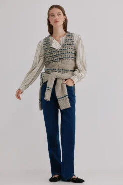 Hoss Intropia Nela. Chaleco tricot Estampado granate Discount