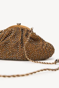 Hoss Intropia Nelsa. Bolso clutch abalorios Dorado