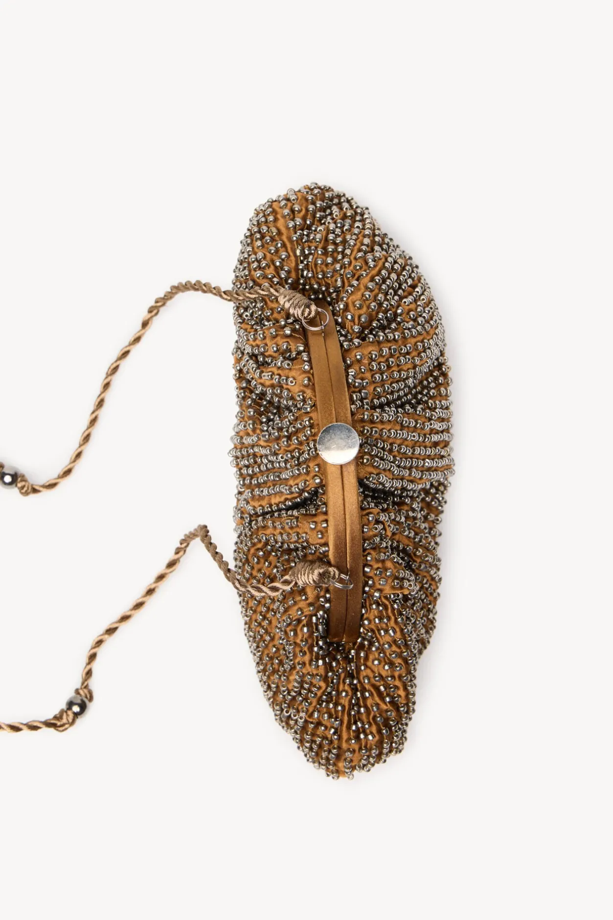 Hoss Intropia Nelsa. Bolso clutch abalorios Dorado