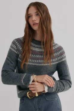 Hoss Intropia Nia. Jersey con motivos Estampado granate Online