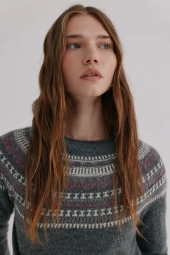 Hoss Intropia Nia. Jersey con motivos Estampado granate Online