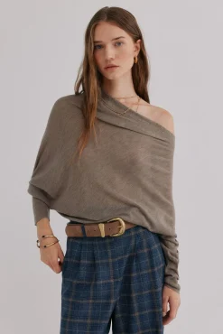 Hoss Intropia Nica. Jersey escote asimétrico Gris Hot