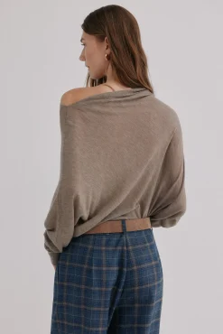 Hoss Intropia Nica. Jersey escote asimétrico Gris Hot