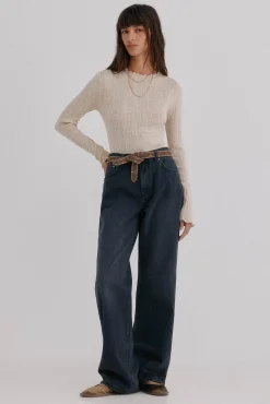 Hoss Intropia Nidia. Top con detalle de ondas Marfil Clearance