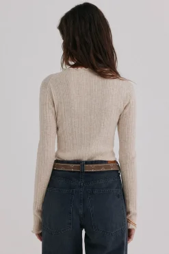 Hoss Intropia Nidia. Top con detalle de ondas Marfil Clearance