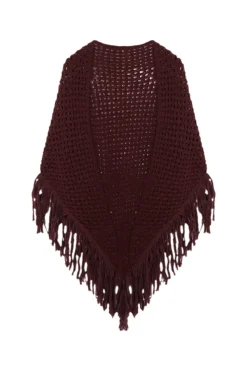 Hoss Intropia Nieves. Chal calado de flecos Granate Sale