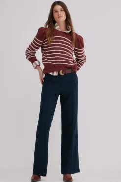 Hoss Intropia Ninnette. Jersey a rayas Granate Clearance