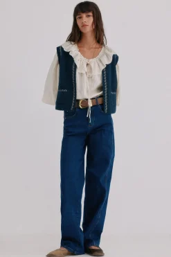 Hoss Intropia Nunzia. Chaleco bordado Azul Sale