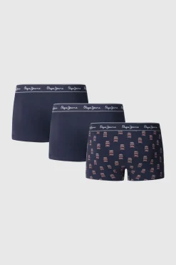 Pepe Jeans Pack 3 boxer cintura logo azul Sale