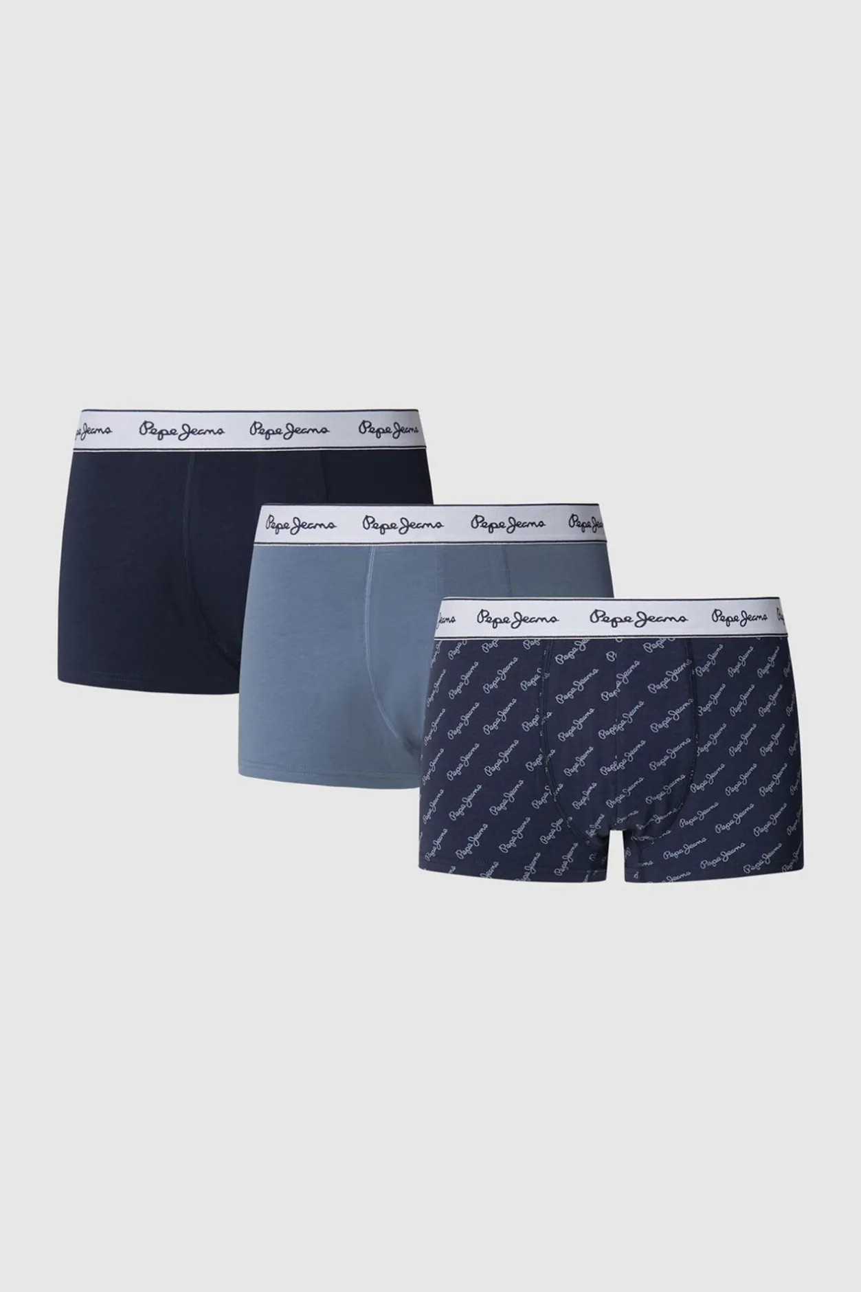 Pepe Jeans Pack 3 boxer de corte recto azul New