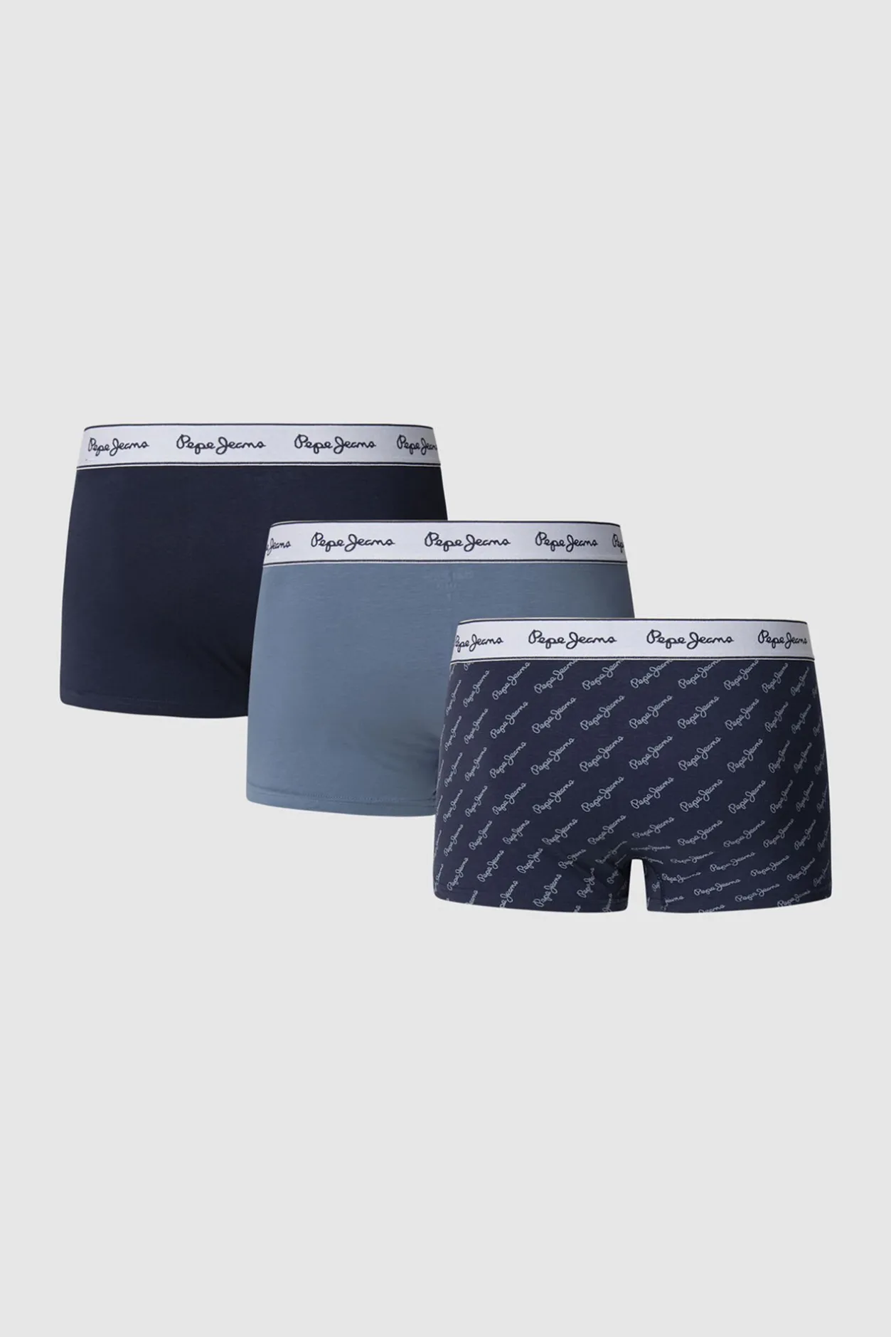 Pepe Jeans Pack 3 boxer de corte recto azul New