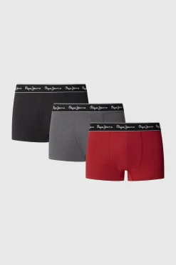 Pepe Jeans Pack 3 boxer lisos logo rojo Outlet