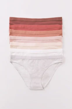 Women'secret Pack 7 bragas clásicas algodón multicolor blanco Clearance