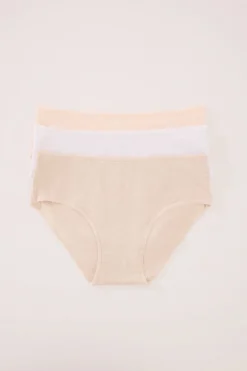 Women'secret Pack 3 bragas culotte algodón orgánico blanco Hot