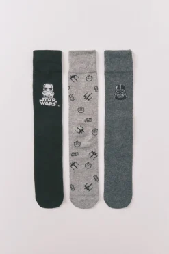 Women'secret Pack 3 calcetines largos algodón Star Wars gris Best