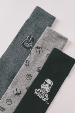 Women'secret Pack 3 calcetines largos algodón Star Wars gris Best