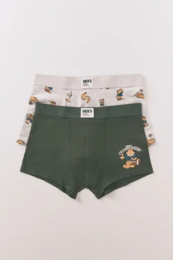 Women'secret Pack 2 calzoncillos bóxer algodón Garfield kaki Online