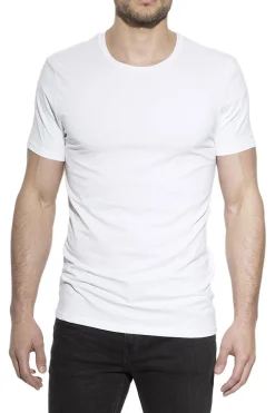 Bread & Boxers Pack 2 camisetas elásticas cuello caja algodón orgánico blancas blanco Hot