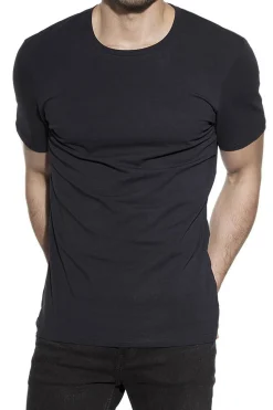 Bread & Boxers Pack 2 camisetas elásticas cuello caja algodón orgánico marino azul Online