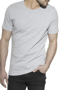 Bread & Boxers Pack 2 camisetas elásticas cuello caja algodón orgánico melange gris Discount