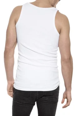 Bread & Boxers Pack 2 camisetas sin mangas de algodón orgánico blancas blanco Online