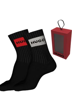 HUGO Pack 2 pares de calcetines Gris oscuro