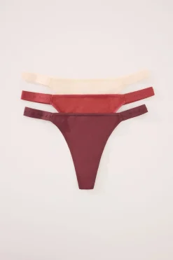 Women'secret Pack 3 tangas algodón estampado blanco Hot