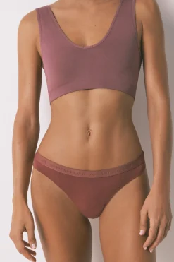 Women'secret Pack 7 tangas algodón logo bordado blanco Outlet