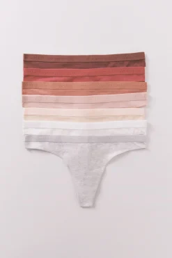 Women'secret Pack 7 tangas algodón logo bordado blanco Outlet