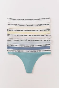 Women'secret Pack 7 tangas algodón logo blanco Hot