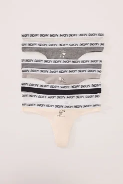 Women'secret Pack 7 tangas algodón multicolor Snoopy estampado Outlet