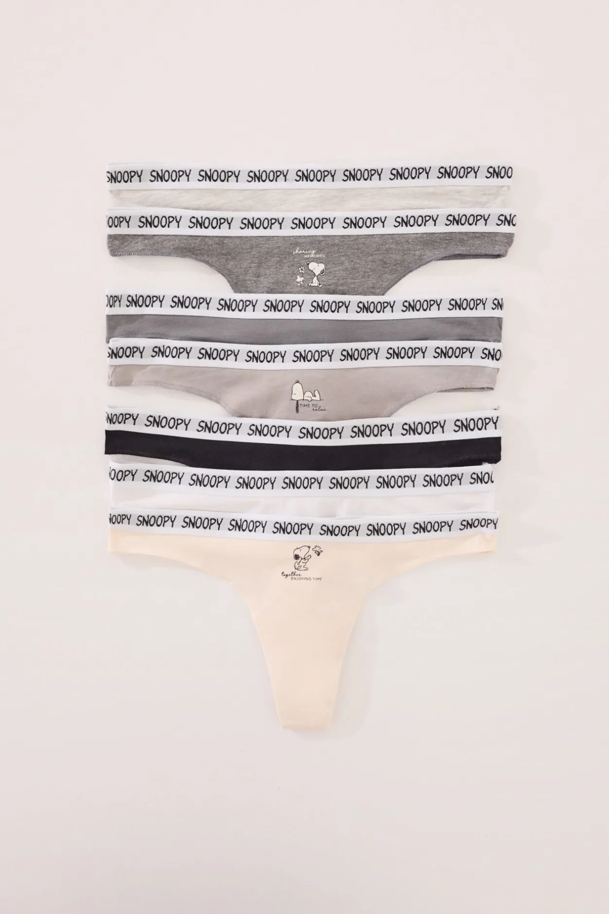 Women'secret Pack 7 tangas algodón multicolor Snoopy estampado Outlet