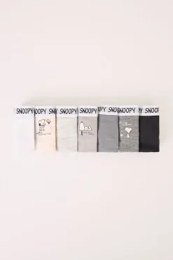 Women'secret Pack 7 tangas algodón multicolor Snoopy estampado Outlet