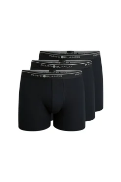 Punto Blanco Pack de 3 boxers algodón negro