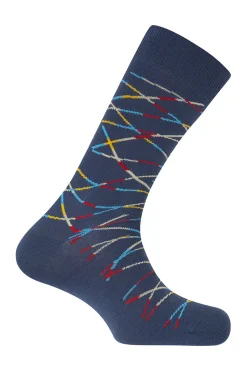 Punto Blanco Pack de 3 calcetines cortos de algodón orgánico Stories Mikado azul Hot