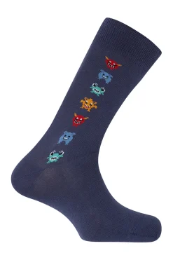 Punto Blanco Pack de 3 calcetines cortos de algodón orgánico Stories Monstruos azul Discount