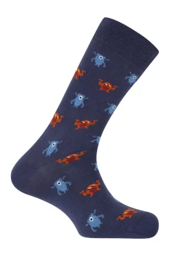 Punto Blanco Pack de 3 calcetines cortos de algodón orgánico Stories Monstruos azul Discount