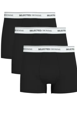 Selected Pack de 3 calzoncillos confeccionados con algodón orgánico. Negro Clearance