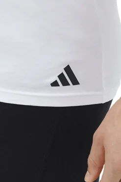 Adidas Pack de 2 camisetas de cuello pico de algodón elástico para hombre blanco Discount