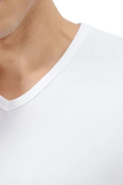 Adidas Pack de 2 camisetas de cuello pico de algodón elástico para hombre blanco Discount
