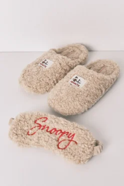 Women'secret Pack regalo zapatillas y antifaz borreguito Snoopy marfil Discount