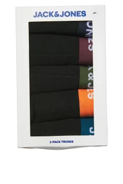 Jack & Jones Pack x5 bóxers lisos negro