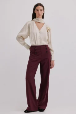 Hoss Intropia Pam. Pantalones con doble abotonadura Granate Outlet