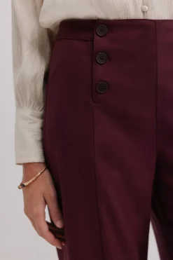 Hoss Intropia Pam. Pantalones con doble abotonadura Granate Outlet